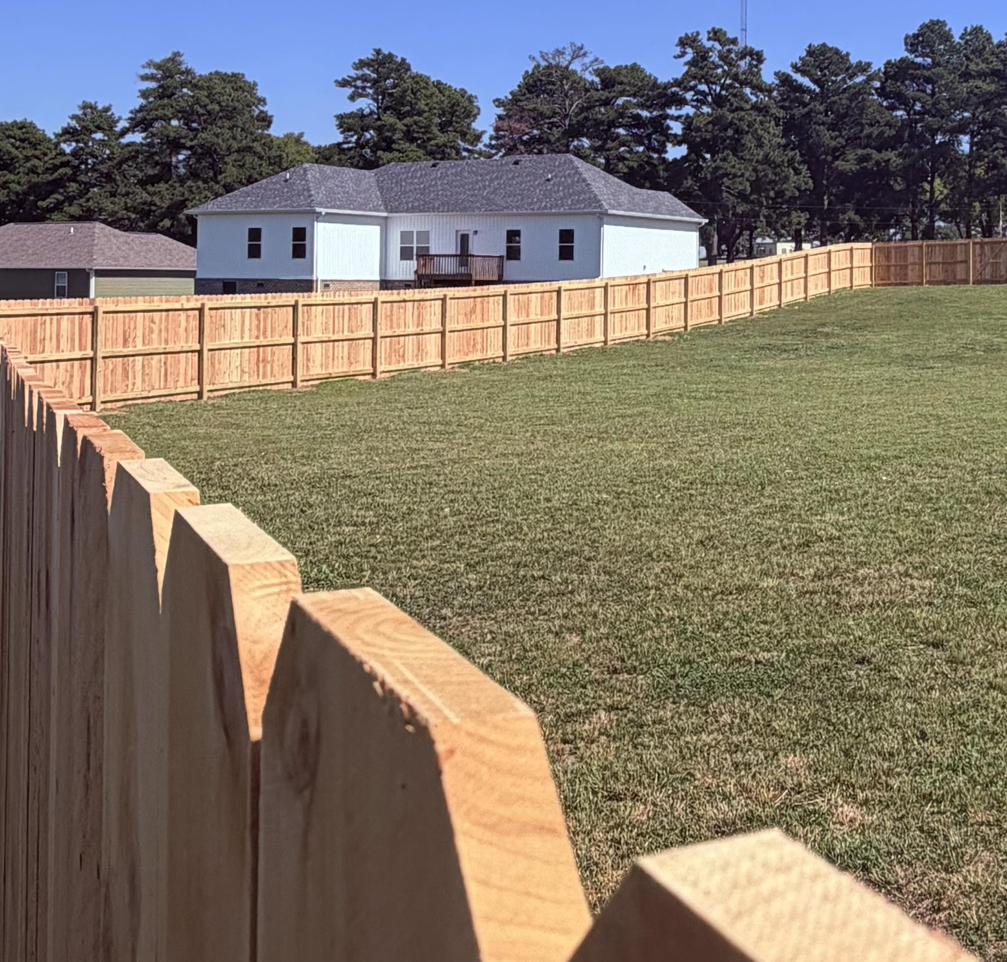 New wood privacy fence built by Integrity Fence and Outdoor in Medina, Tennessee